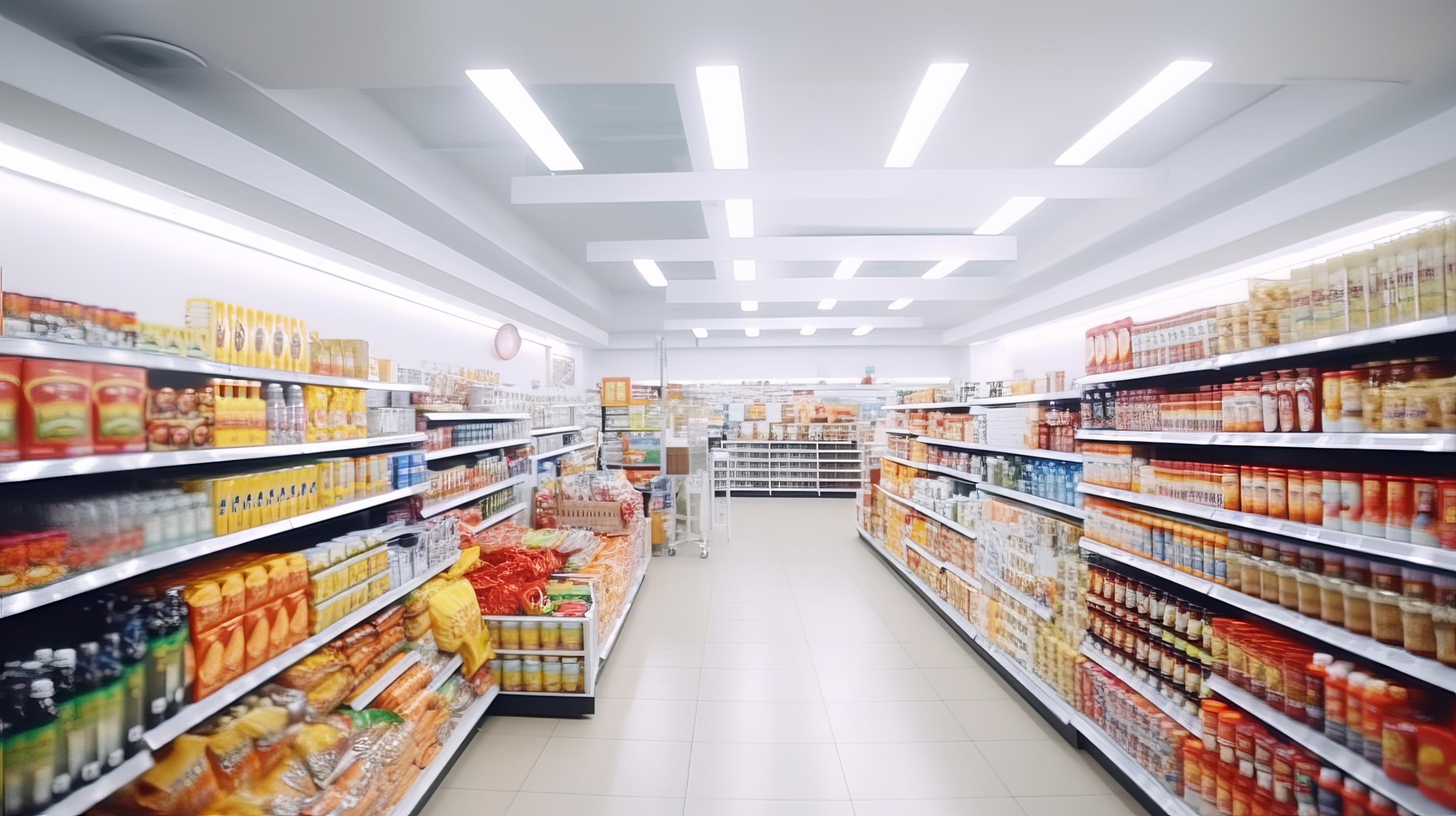 Modern supermarket aisle representing the FMCG leader’s sales and distribution operations.